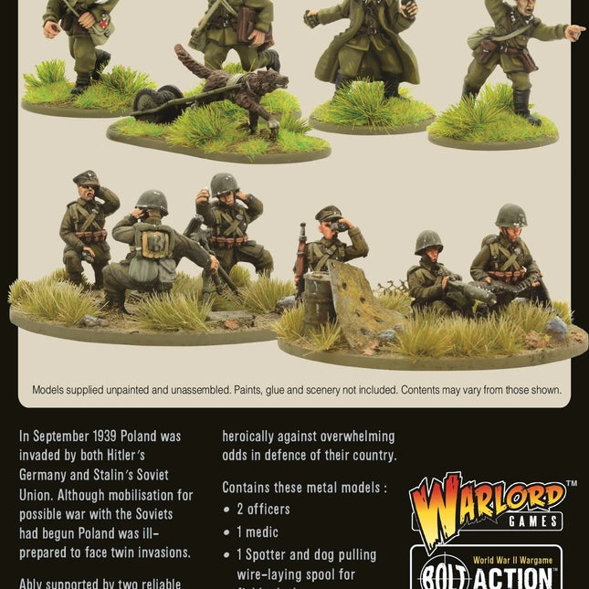 Dit is een foto van het spel Polish Army Support Group (HQ, Mortar & MMG) te koop bij Speldorado Spellenwinkel Delft