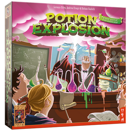 Dit is eenfoto vande doos van het spel Potion explosion.