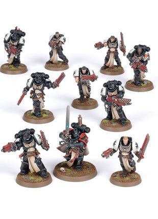 Dit is een afbeelding van het miniatuur Primaris Crusader Squad - Black Templars voor het spel Warhammer, te koop bij Tabletop Miniature Wargames spellenwinkel Speldorado in delft
