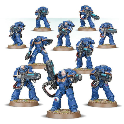 Dit is een afbeelding van het miniatuur Primaris Hellblasters - Space Marines voor het spel Warhammer, te koop bij Tabletop Miniature Wargames spellenwinkel Speldorado in delft