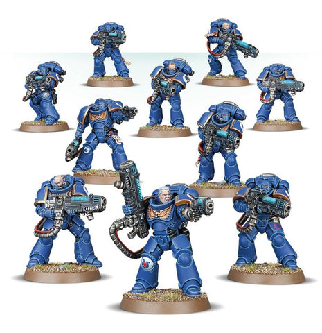 Dit is een afbeelding van het miniatuur Primaris Hellblasters - Space Marines voor het spel Warhammer, te koop bij Tabletop Miniature Wargames spellenwinkel Speldorado in delft