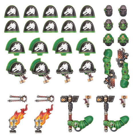Dit is een afbeelding van het miniatuur Primaris Upgrades & Transfers - Salamanders voor het spel Warhammer, te koop bij Tabletop Miniature Wargames spellenwinkel Speldorado in delft