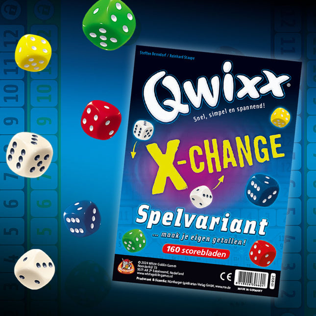 Dit is een foto van het spel Qwixx: X-Change  bloks te koop bij Speldorado Spellenwinkel Delft