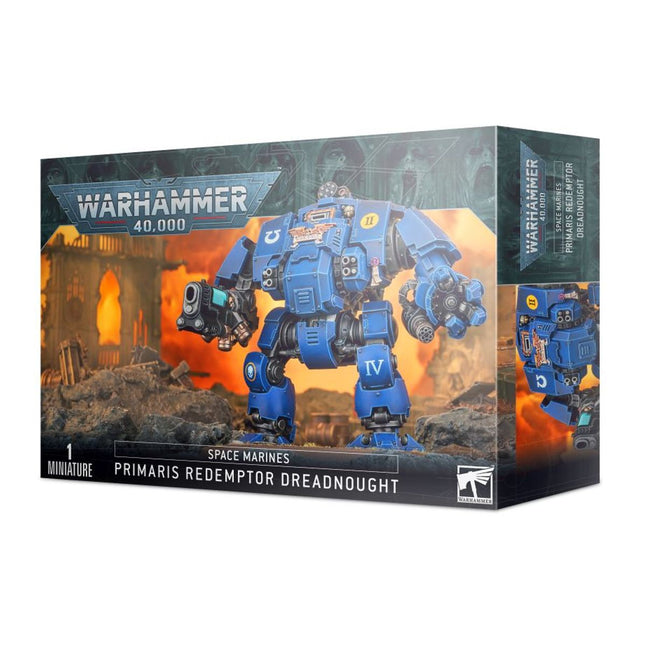 Dit is een foto van het spel Primaris Redemptor Dreadnought - Space Marines te koop bij Speldorado Spellenwinkel Delft