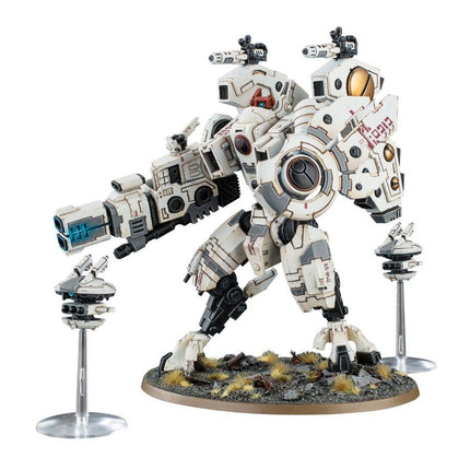 Dit is een afbeelding van het miniatuur Riptide Battlesuit - Tau Empire voor het spel Warhammer, te koop bij Tabletop Miniature Wargames spellenwinkel Speldorado in delft
