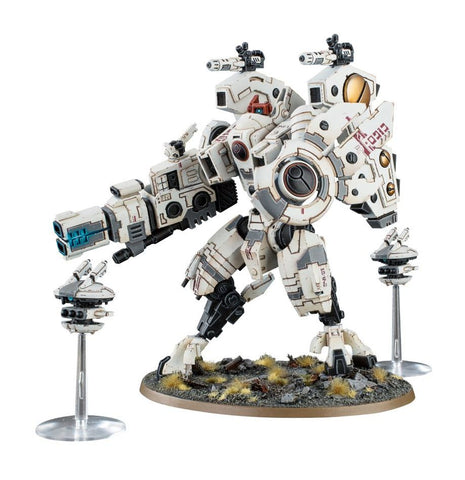 Dit is een afbeelding van het miniatuur Riptide Battlesuit - Tau Empire voor het spel Warhammer, te koop bij Tabletop Miniature Wargames spellenwinkel Speldorado in delft