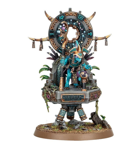 Dit is een afbeelding van het miniatuur Skink Starseer - Seraphon voor het spel Warhammer, te koop bij Tabletop Miniature Wargames spellenwinkel Speldorado in delft