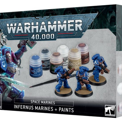 Dit is een foto van het spel Infernus Marines + Paints  - Space Marines te koop bij Speldorado Spellenwinkel Delft