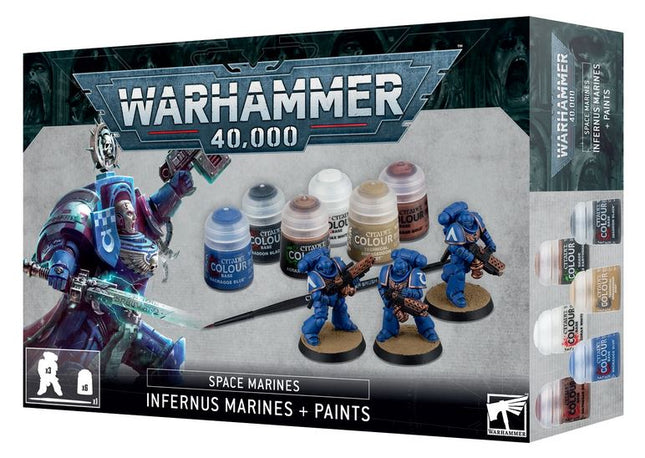Dit is een foto van het spel Infernus Marines + Paints  - Space Marines te koop bij Speldorado Spellenwinkel Delft