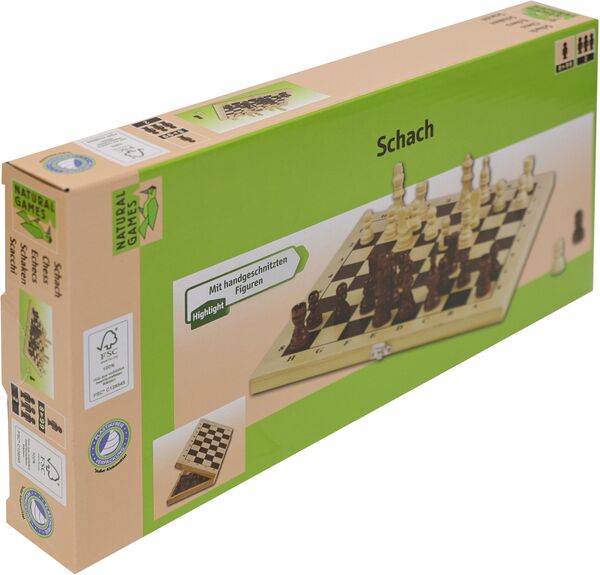 Dit is een foto van het spel Schaak Cassette Licht, - Natural Games te koop bij Speldorado Spellenwinkel Delft