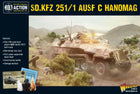 Sd.Kfz 251/1 Ausf C Hanomag voor Bolt Action - duitsers vehicle schaal 1:58 miniatuur