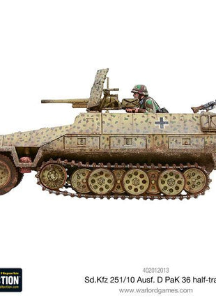 Sd.Kfz 251/10 ausf D (3.7mm Pak) Half Track voor Bolt Action - duitsers vehicle schaal 1:58 miniatuur
