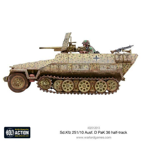 Sd.Kfz 251/10 ausf D (3.7mm Pak) Half Track voor Bolt Action - duitsers vehicle schaal 1:58 miniatuur