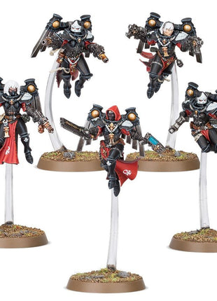 Dit is een afbeelding van het miniatuur Seraphim Squad- Adepta Sororitas voor het spel Warhammer, te koop bij Tabletop Miniature Wargames spellenwinkel Speldorado in delft