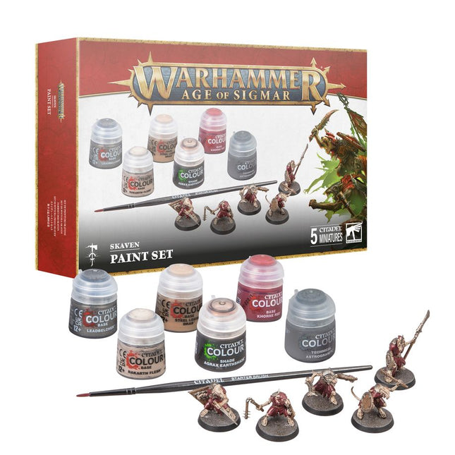 Dit is een foto van het spel Skaven + Paint Set - Age of Sigmar te koop bij Speldorado Spellenwinkel Delft