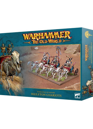 Dit is een afbeelding van het miniatuur Skeleton Chariots - Tomb Kings of Khemri voor het spel Warhammer, te koop bij Tabletop Miniature Wargames spellenwinkel Speldorado in delft