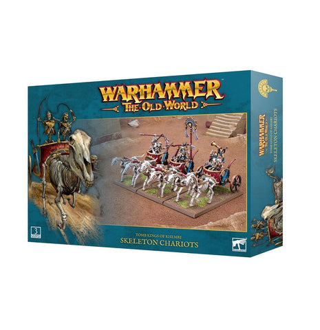 Dit is een afbeelding van het miniatuur Skeleton Chariots - Tomb Kings of Khemri voor het spel Warhammer, te koop bij Tabletop Miniature Wargames spellenwinkel Speldorado in delft