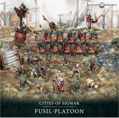 Dit is een afbeelding van het miniatuur fusil-platoon spearhead:cities of sigmar voor het spel Warhammer, te koop bij Tabletop Miniature Wargames spellenwinkel Speldorado in delft