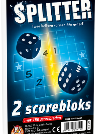 Splitter bloks (extra scorebloks) – gezellig dobbelspel – 1 tot 10 spelers