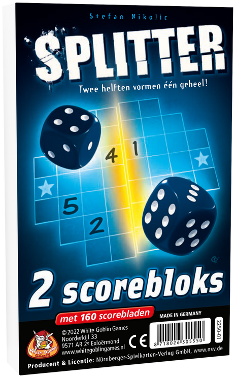 Splitter bloks (extra scorebloks) – gezellig dobbelspel – 1 tot 10 spelers