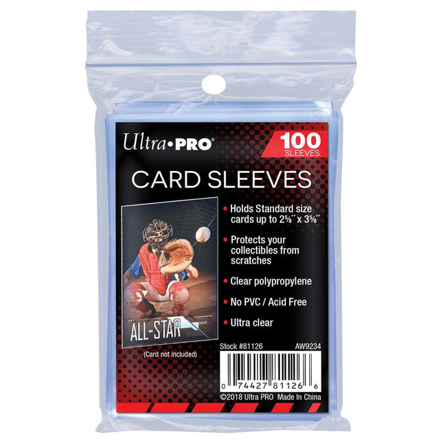 Dit is een foto van het spel Standard Sleeves - Regular Soft Card (100 Sleeves) - Ultra Pro te koop bij Speldorado Spellenwinkel Delft