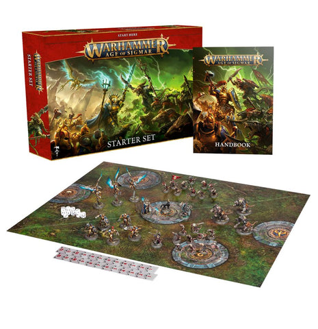 Dit is een afbeelding van het miniatuur Starter Set (Eng) - Age of Sigmar voor het spel Warhammer, te koop bij Tabletop Miniature Wargames spellenwinkel Speldorado in delft