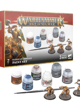 Dit is een afbeelding van het miniatuur Stormcast + Paint Set - Age of Sigmar voor het spel Warhammer, te koop bij Tabletop Miniature Wargames spellenwinkel Speldorado in delft