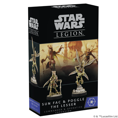 Dit is een foto van het spel Sun Fac & Poggle the Lesser Commander Expansion - EN - Star Wars Legion te koop bij Speldorado Spellenwinkel Delft