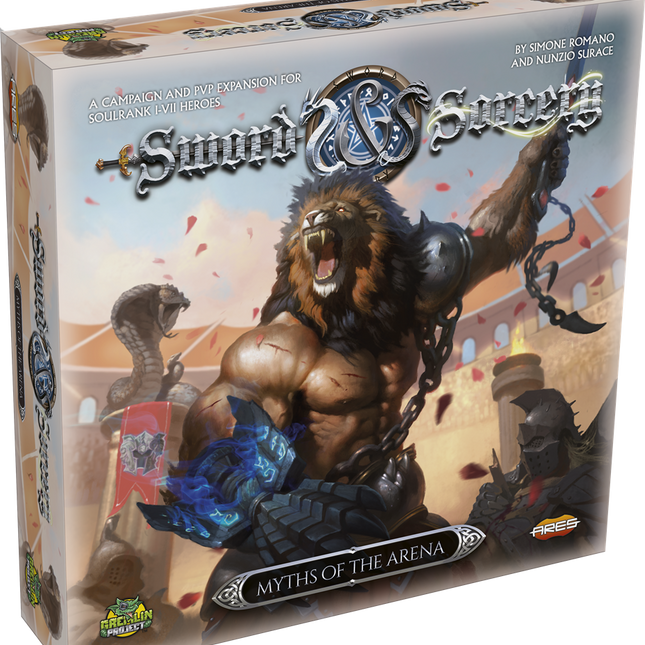 Dit is een foto van het spel Sword & Sorcery Myths of the Arena te koop bij Speldorado Spellenwinkel Delft