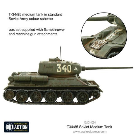 Dit is een foto van het spel T34/85 Medium Tank te koop bij Speldorado Spellenwinkel Delft