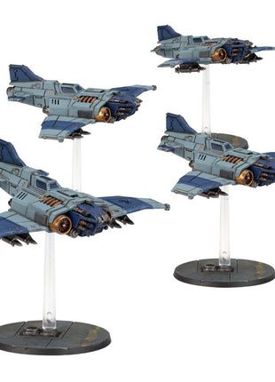 Dit is een afbeelding van het miniatuur Thunderbolt Fighter Squadron - Legion Imperialis voor het spel Warhammer, te koop bij Tabletop Miniature Wargames spellenwinkel Speldorado in delft
