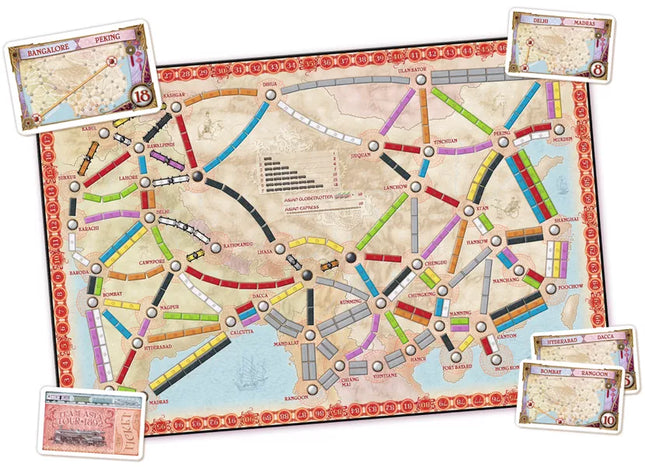 Dit is een foto van het spel Ticket to Ride - Asia EN-NL te koop bij Speldorado Spellenwinkel Delft