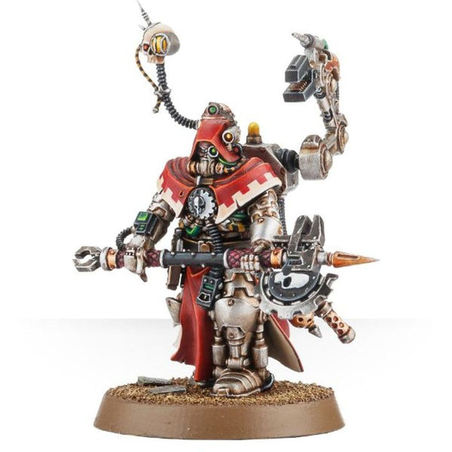 Dit is een afbeelding van het miniatuur Tech-Priest Enginseer - Adeptus Mechanicus voor het spel Warhammer, te koop bij Tabletop Miniature Wargames spellenwinkel Speldorado in delft