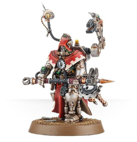 Dit is een afbeelding van het miniatuur Tech-Priest Enginseer - Adeptus Mechanicus voor het spel Warhammer, te koop bij Tabletop Miniature Wargames spellenwinkel Speldorado in delft