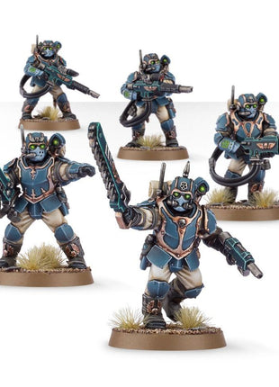Dit is een afbeelding van het miniatuur Tempestus Scions - Astra Militarum voor het spel Warhammer, te koop bij Tabletop Miniature Wargames spellenwinkel Speldorado in delft