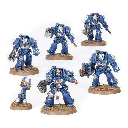 Dit is een afbeelding van het miniatuur Terminator Squad - Space Marines voor het spel Warhammer, te koop bij Tabletop Miniature Wargames spellenwinkel Speldorado in delft