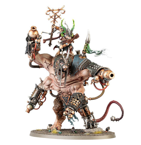 Dit is een afbeelding van het miniatuur Thanquol On Boneripper - Skaven voor het spel Warhammer, te koop bij Tabletop Miniature Wargames spellenwinkel Speldorado in delft