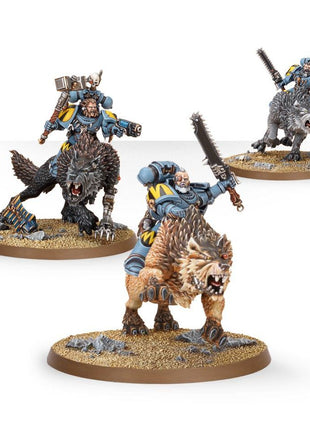 Dit is een afbeelding van het miniatuur Thunderwolf Cavalry - Space Wolves voor het spel Warhammer, te koop bij Tabletop Miniature Wargames spellenwinkel Speldorado in delft