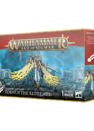 Dit is een afbeelding van het miniatuur Tornus The Redeemed - Stormcast Eternals voor het spel Warhammer, te koop bij Tabletop Miniature Wargames spellenwinkel Speldorado in delft