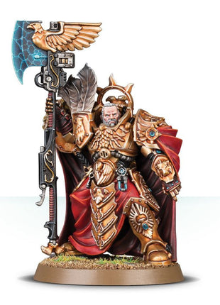 Dit is een afbeelding van het miniatuur Trajann Valoris - Adeptus Custodes voor het spel Warhammer, te koop bij Tabletop Miniature Wargames spellenwinkel Speldorado in delft