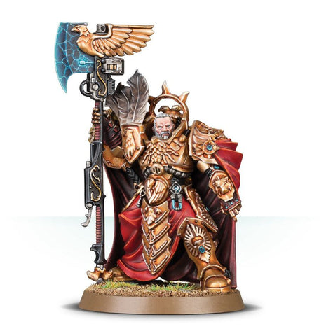 Dit is een afbeelding van het miniatuur Trajann Valoris - Adeptus Custodes voor het spel Warhammer, te koop bij Tabletop Miniature Wargames spellenwinkel Speldorado in delft