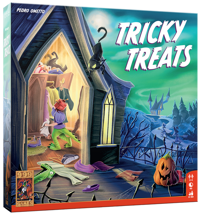 Spelbord en componenten van Tricky Treats – Halloween thema bordspel