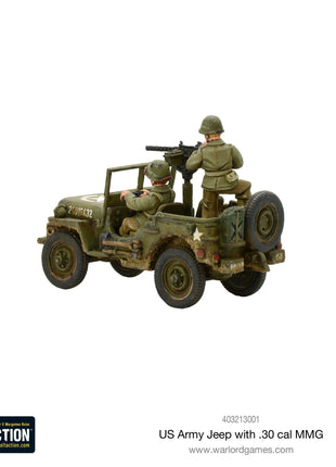 US Army Jeep with 30 Cal MMG voor Bolt Action - amerikanen vehicle schaal 1:58 miniatuur