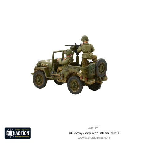 US Army Jeep with 30 Cal MMG voor Bolt Action - amerikanen vehicle schaal 1:58 miniatuur