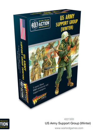 US Army (Winter) Support Group (HQ, Mortar & MMG) voor Bolt Action - amerikanen infantry schaal 1:58 miniatuur