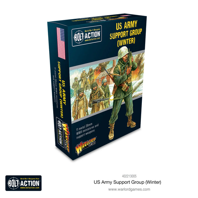 Dit is een foto van het spel US Army (Winter) Support Group (HQ, Mortar & MMG) te koop bij Speldorado Spellenwinkel Delft