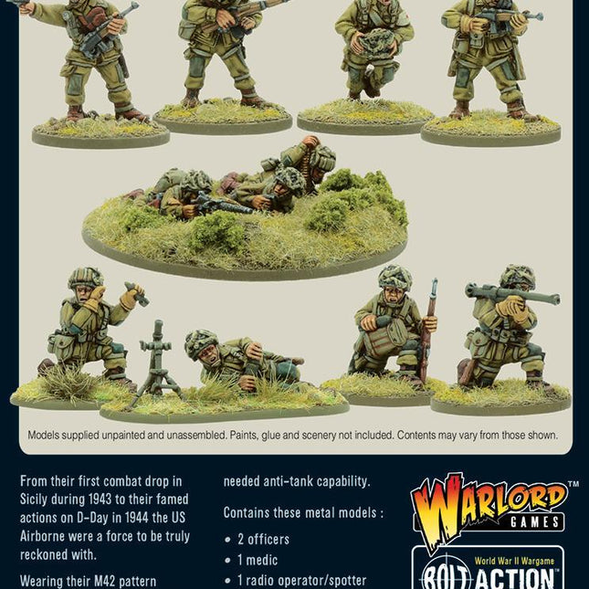 Dit is een foto van het spel US Airborne Support Group (1943-44) (HQ, Mortar & MMG) te koop bij Speldorado Spellenwinkel Delft