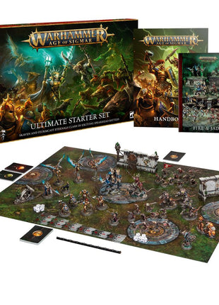 Dit is een afbeelding van het miniatuur Ultimate Starter Set Eng - Age of Sigmar voor het spel Warhammer, te koop bij Tabletop Miniature Wargames spellenwinkel Speldorado in delft