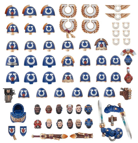 Dit is een afbeelding van het miniatuur Upgrades - Ultra Marines voor het spel Warhammer, te koop bij Tabletop Miniature Wargames spellenwinkel Speldorado in delft