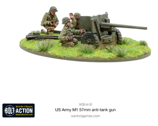 US Army M1 57mm Anti-Tank Team voor Bolt Action - amerikanen infantry schaal 1:58 miniatuur